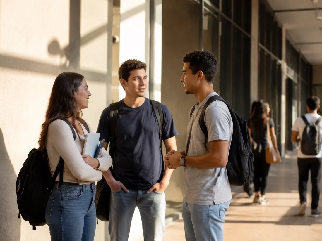 Grupo pequeno lendo folhas impressas de argumentos em volta de uma mesa